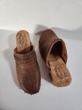 KORK EASE TILLY BRAIDED LEATHER CLOG WOMENS COLOR BROWN SIZE US 9M